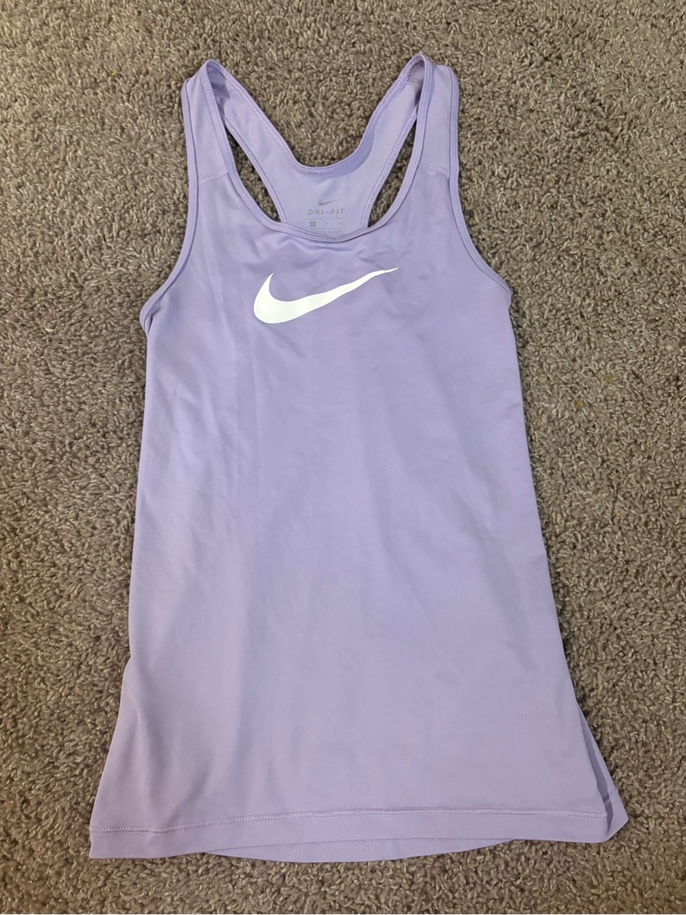 Nike Lavender Racerback Performance Tank with White Swoosh